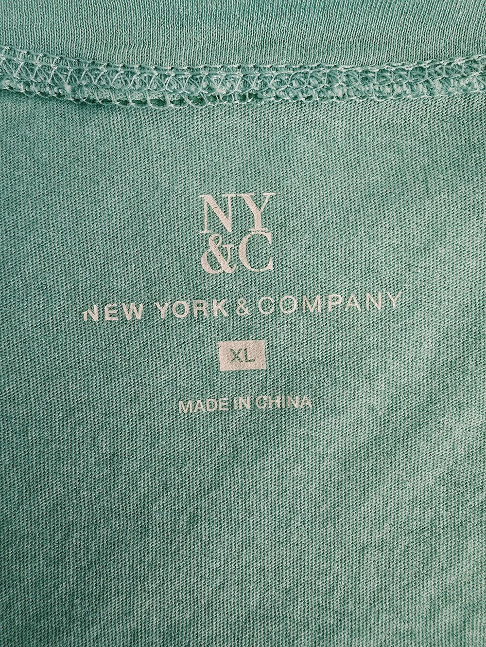 NY&C Mint Green V-Neck Long Sleeve Cotton Tee Shirt - Size XL - Picture 8 of 10